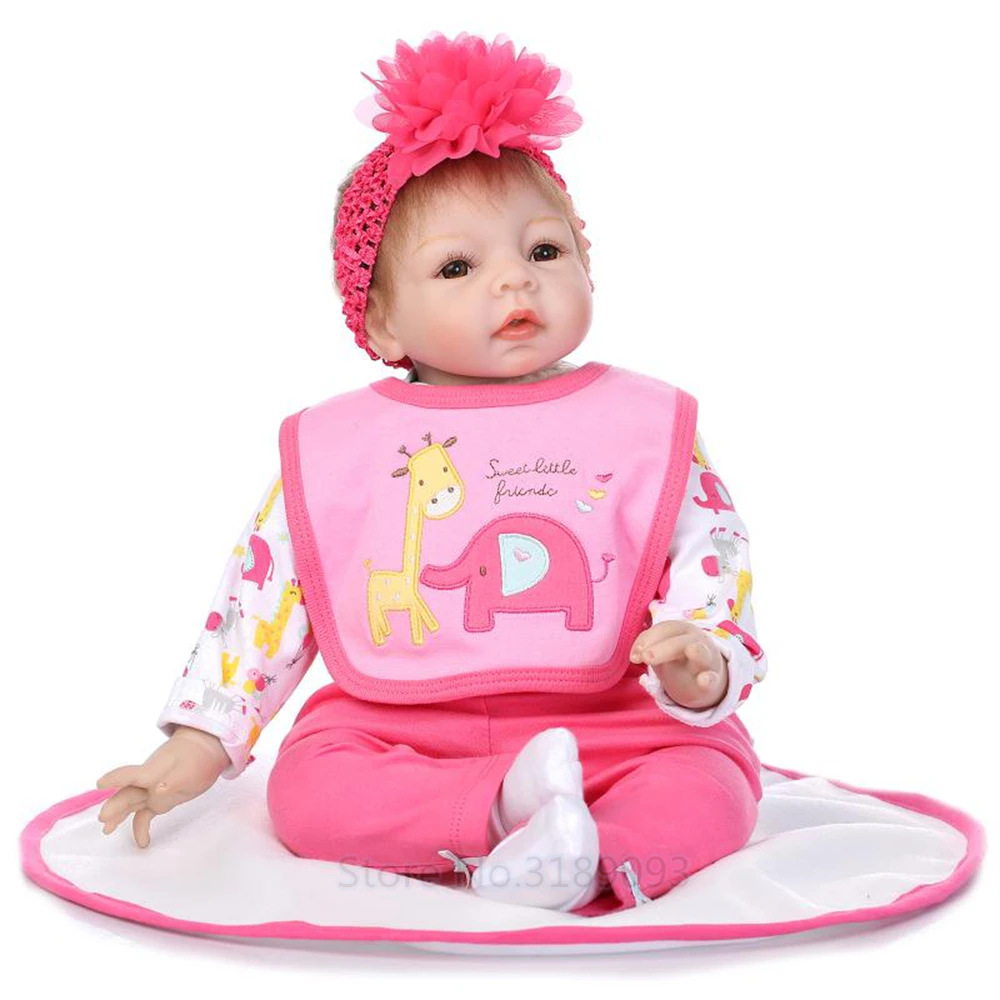 

22inch 55cm Silicone Reborn Dolls Babies Soft Real Touch Baby Sleeping Dolls For Girls Birthday Gift Bonecas Reborn Christmas