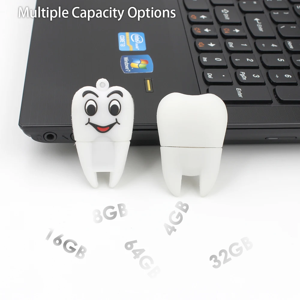 Милый usb флеш накопитель зубчатый 64 ГБ 32 16 флешка 8 4 Гб 2 0 карта памяти мультяшный