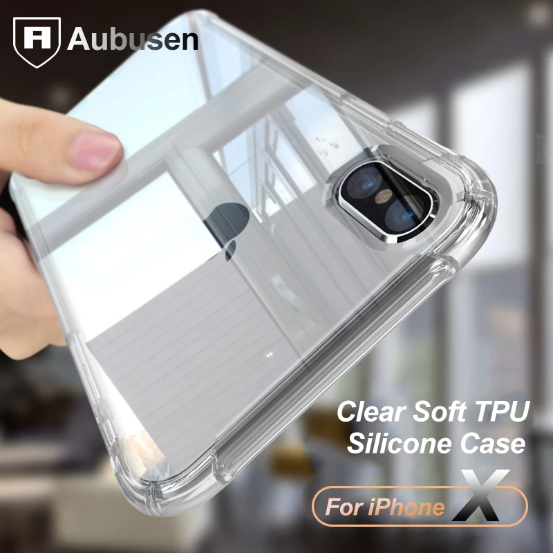 Anti-knock Case for iPhone x Aubusen Air Bag Protection 8 7 TPU Transparent Cover plus |