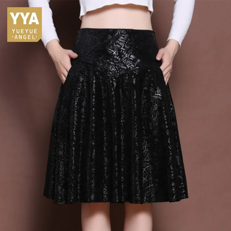 Plus Size 5XL Hoge Taille Vrouwelijke Schapenleer Rokken Streetwear Slim Print OL A-lijn Knielange Jupe Elegant Comfort Faldas Plus Size 5XL Hoge Taille Vrouwelijke Schapenleer Rokken Streetwear Slim Print OL A-lijn Knielange Jupe Elegant Comfort Faldas