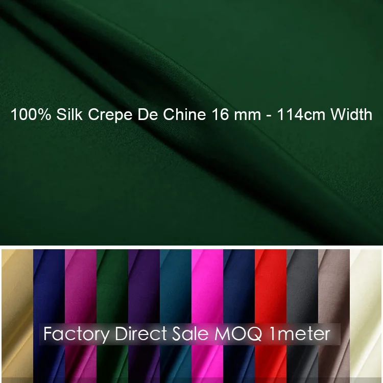100% шелковый креп DE CHINE16mm Width45 &quot-114 см из мягкой натуральной шелковой ткани ткань