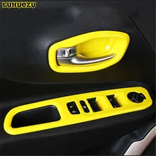 Luhuezu ABS Painted Interior Door Handle Bowl Car Window Lift Switch Styling Trims For Jeep Renegade Accessories 2015 2016 2017