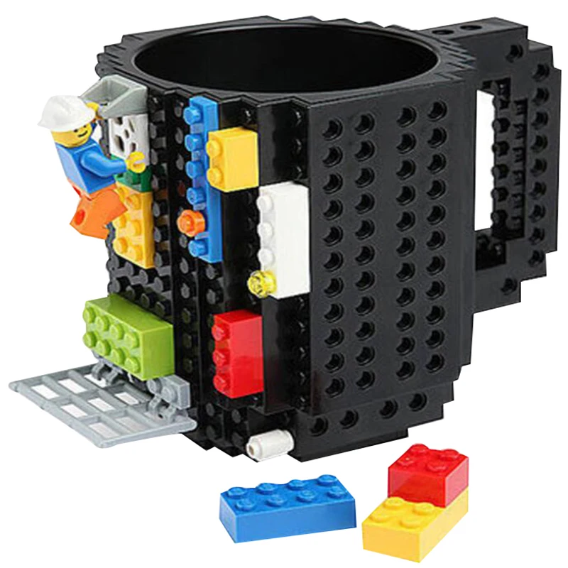 cheap Build On Brick Mug DIY Coffee Mugs Assembly Bulding Blocks Creative Drinkware Cups Legoe Mug Gift Cup With Building Blocks