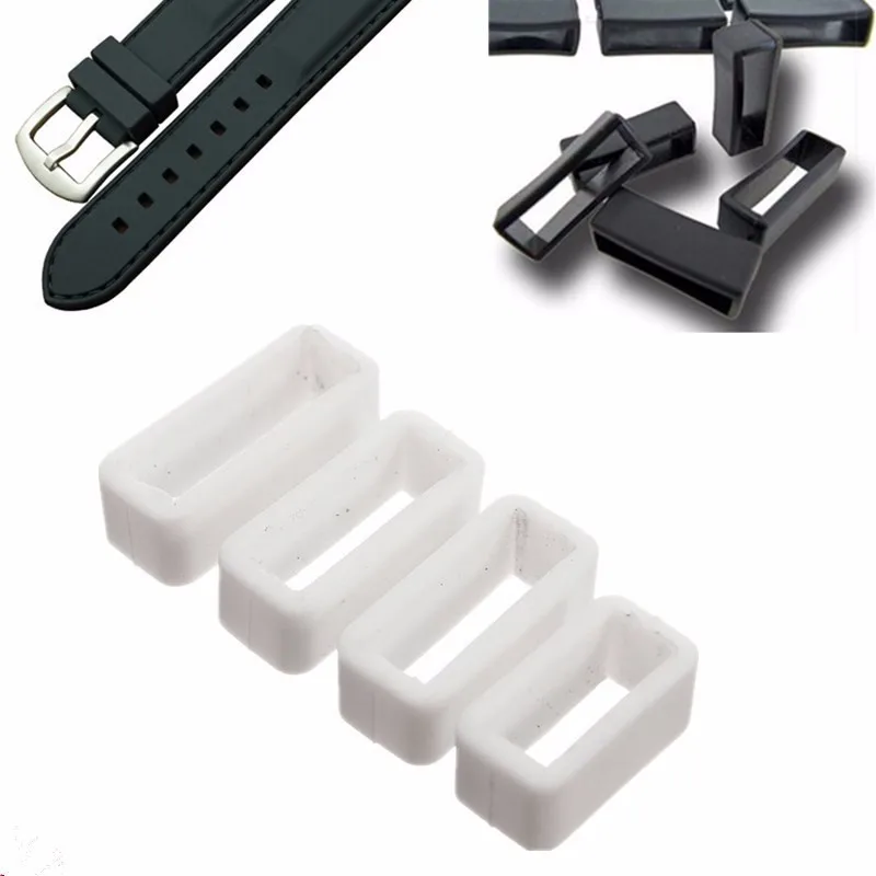 1PC Silicone Rubber White Watchbands Retaining Hoop Loop Replacement