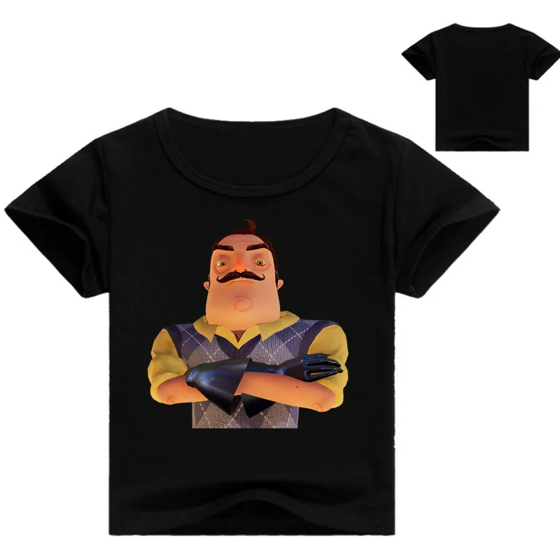 

Hello Neighbor Game Pattern T shirt Summer 2019 Kids Cartoon Baby Girls Summer Short Sleeve T-shirt Boys Casual Funny Clothes