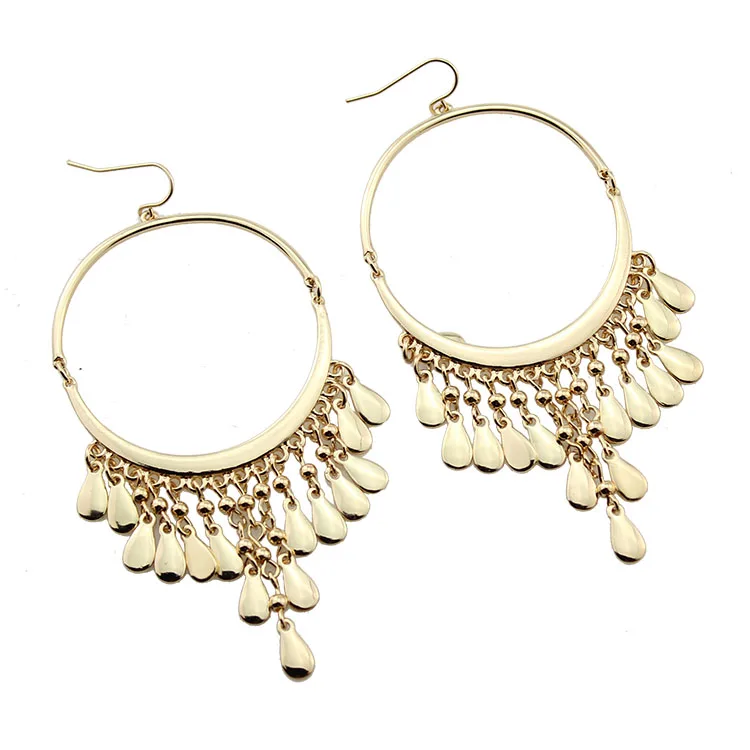 

Big Earrings for Women Fashion Large Round Water Drop Coin Tassels Alloy Punk Drop Earrings Hiphop Brincos Jewelry Accessary