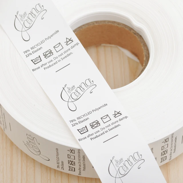 1000pcs/lot Custom Made design white garment washing care label