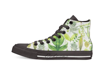 

Foliage Design breathable Casual High Top lace-up Canvas shoes sneakers