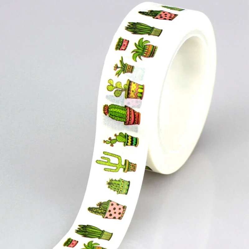 

10M DIY Cute Cactus Plants Japanese Washi Tape Decorative Adhesive Tape Masking Tape For Home Decoration Scrapbooking Diary