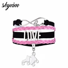 

Sports Design Multi-layer Braided Bracelets Infinity LOVE Connect Ice Skating Shoes Hot Sale Jewelry Making For Best Gift