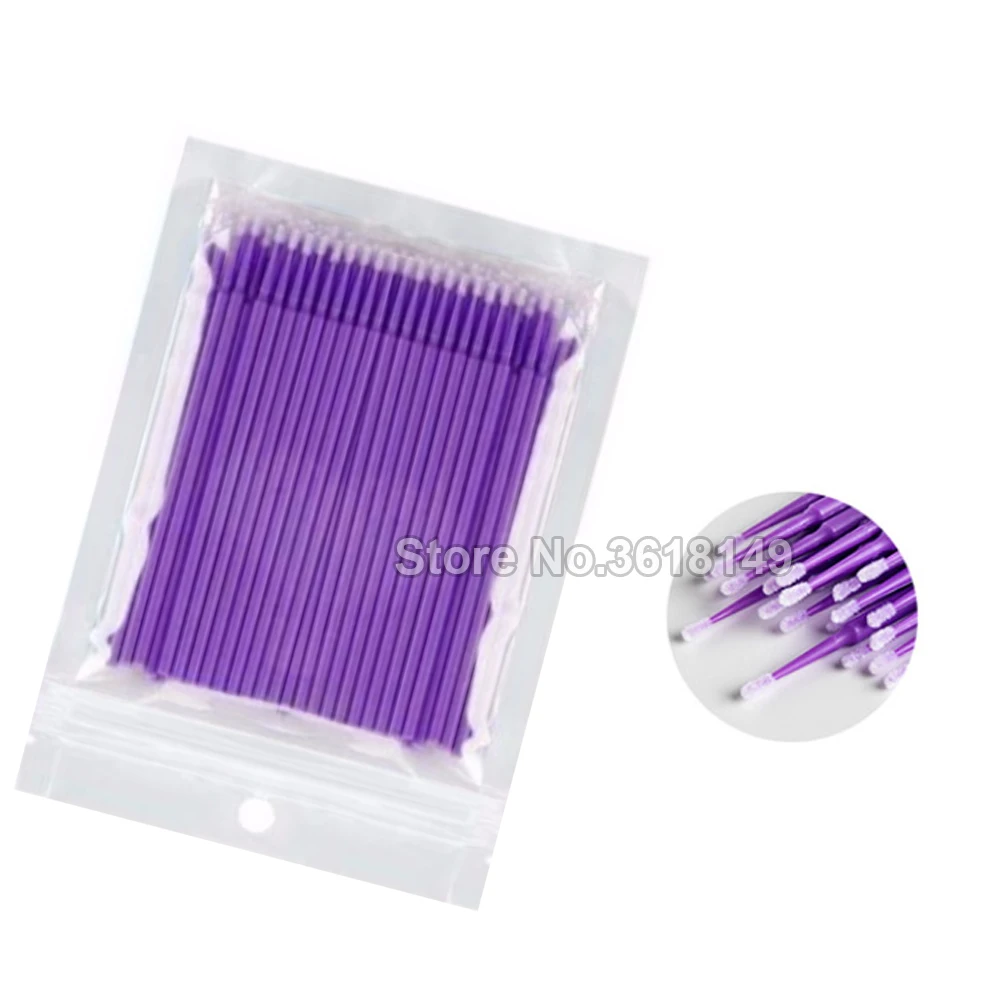 1000cs Disposable MicrBrush Makeup Brushes Micro Masacra Brush Eyelash Extension Cotton Swab Lash Removing Tool Applicators