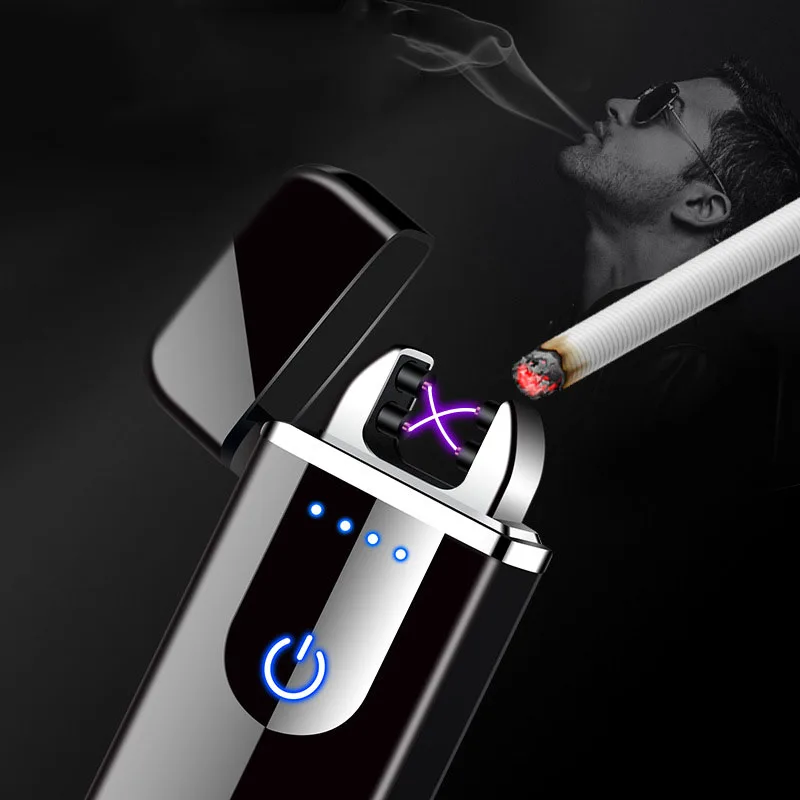 

Cigarette Cigar High-Grade Lighter Double Arc Pulse Lighter USB Charging Electronic Plasma LED Display Power Cigarette Lighter