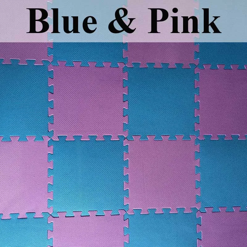Детский мягкий коврик для развития подвижности, детский бежевый кофе блокирующий пазл мат из поролона «Ева», коврик для детских игр - Цвет: pink and blue