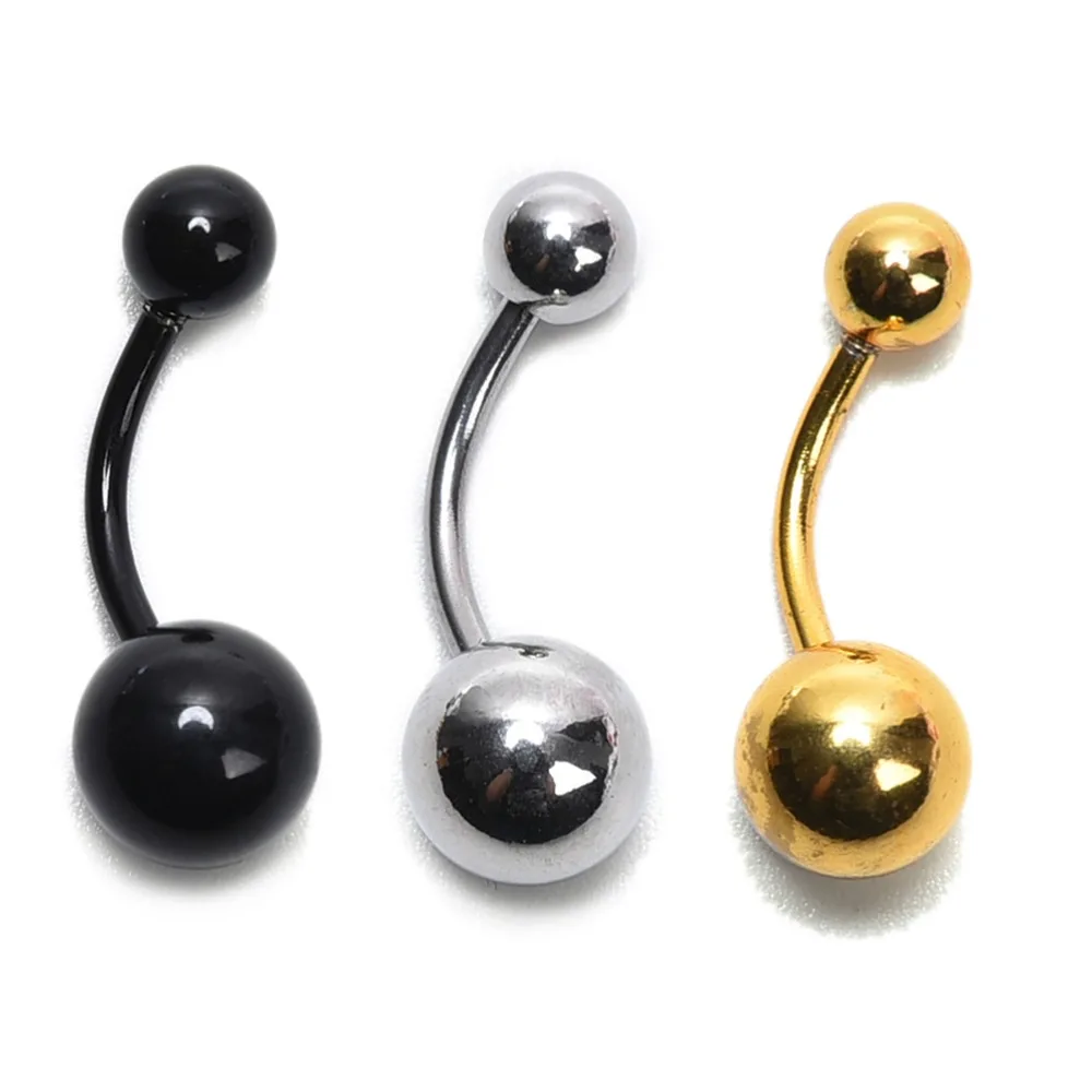 3Pcs/Set Navel Piercing Body Jewelry Medical Stainless Steel Ball Rings