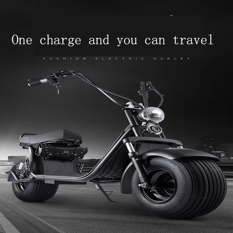 Best Adult  Electric Motorcycle Electric Citycoco Scooter Electric bike 60V20A 1500W Double Lithium Battery With Two-Wheel 12