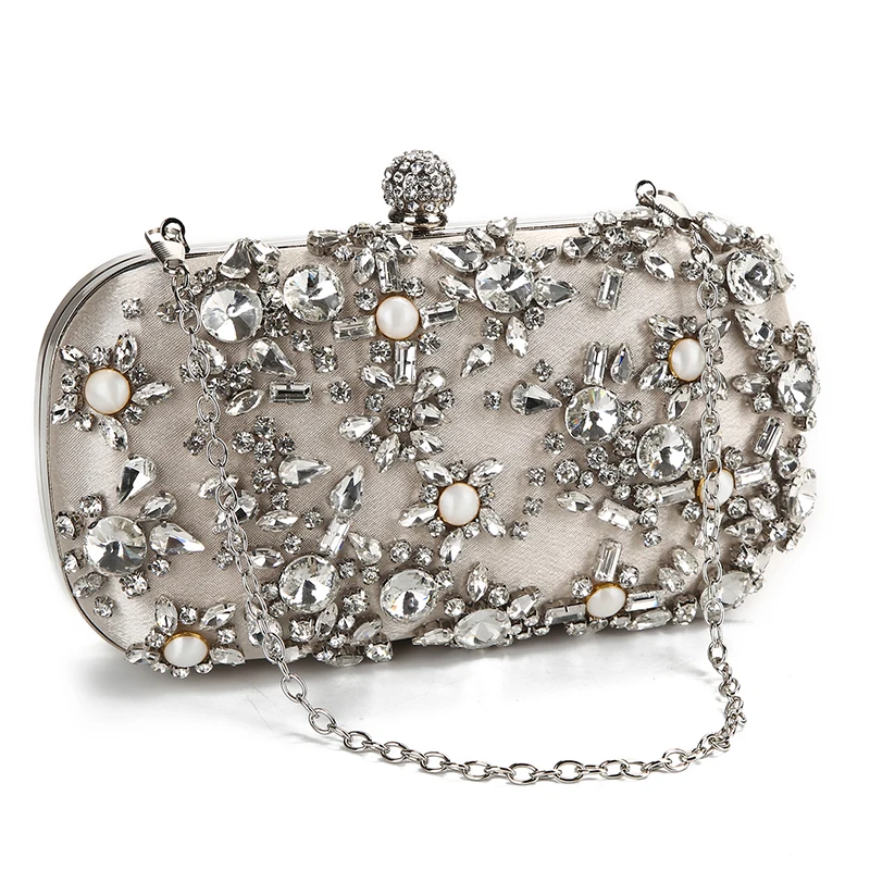 Luxy Moon Apricot Satin Clutches Evening Bags Side View