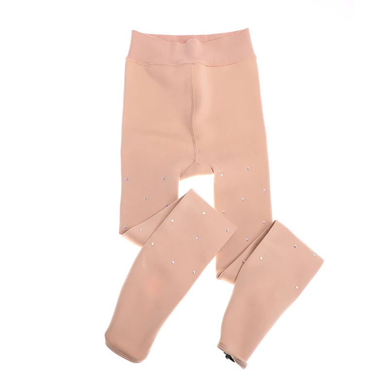 Pantyhose Patinaje Figure Skating Women's Competition Training Artistic Gymnastics Warm Dance Beige Black Color