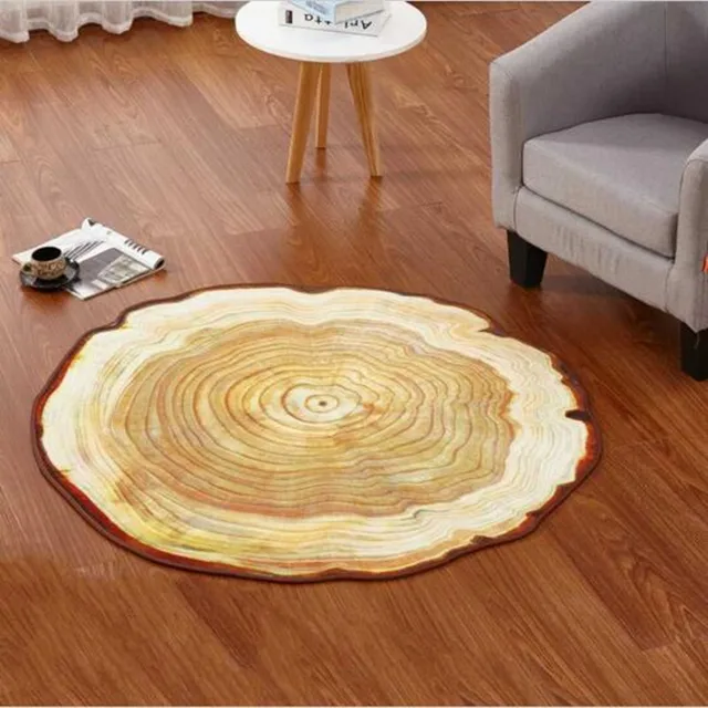 80 100 120cm antique wood tree annual ring round carpet for living