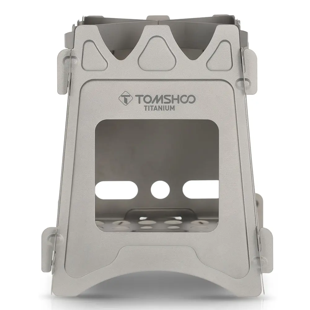 TOMSHOO Titanium Wood Burning Stove Portable Backpacking Camping Outdoor Firewood Furnace Lightweight Picnic Survival Cooking