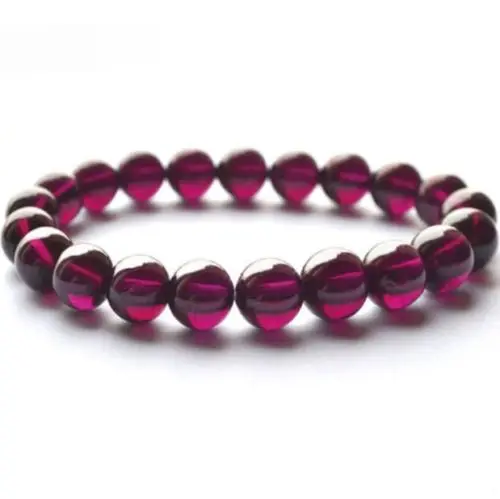 

Free shipping 435 New Brazil Natural Purple Garnet Round Beads Fashion Bracelet Stretch