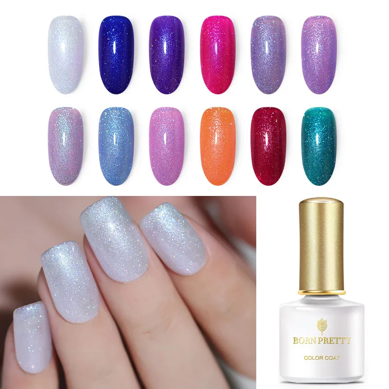 Best Price for  BORN PRETTY 6ml Rainbow Holographic UV Gel Soak Off Sequins Shimmer Glitter Colorful Nail Gel Polis