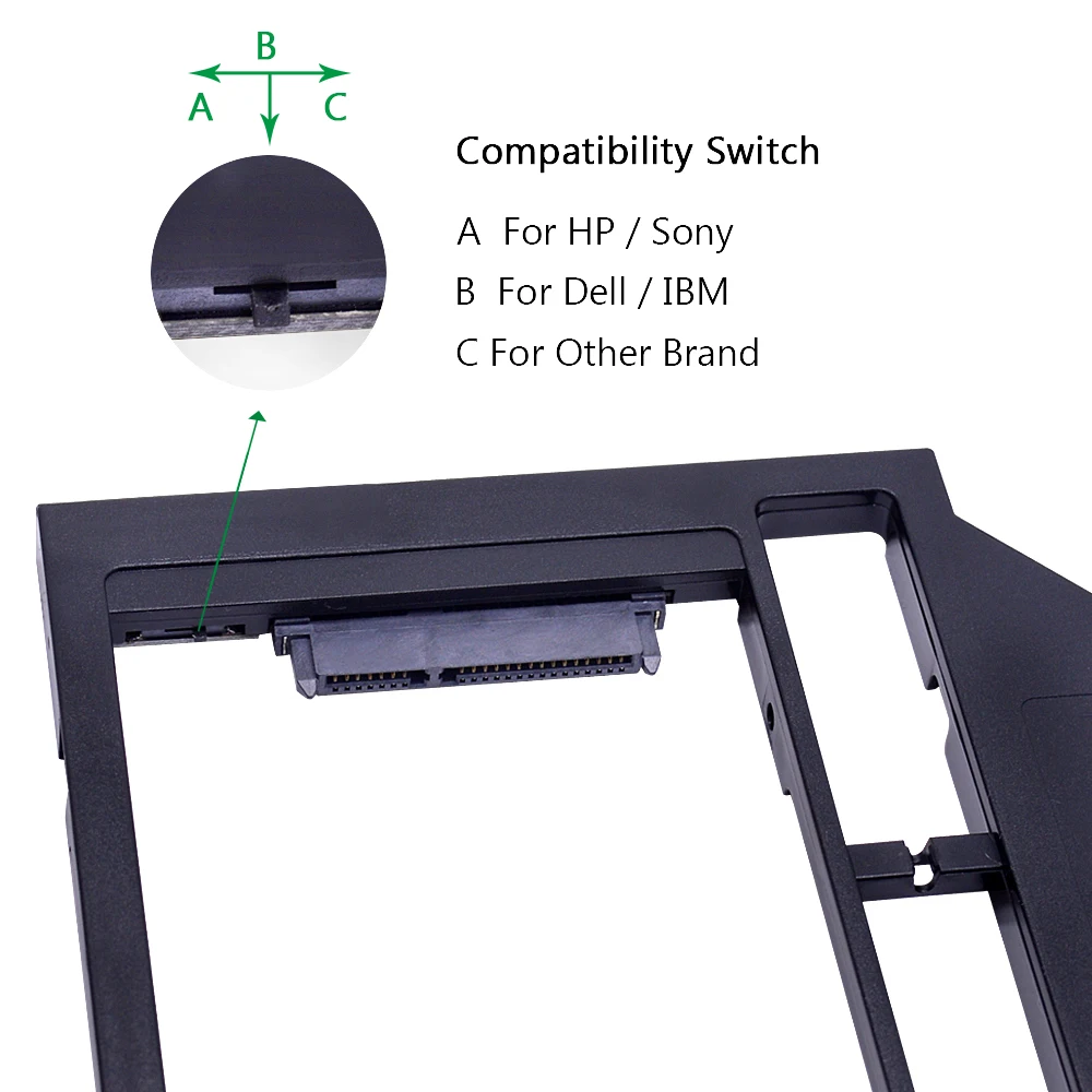 CHIPAL пластик 2nd Second HDD Caddy 9,5 мм 9 мм SATA 3,0 Optibay 2,5 ''SSD DVD жесткий диск драйвер CD-ROM чехол адаптер Корпус