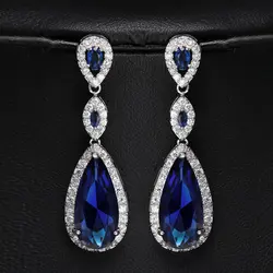 Новый Дизайн полностью Jewelled Роскошные груша кубический цирконий Для женщин Высокое качество микро проложили/инкрустация ААА циркония