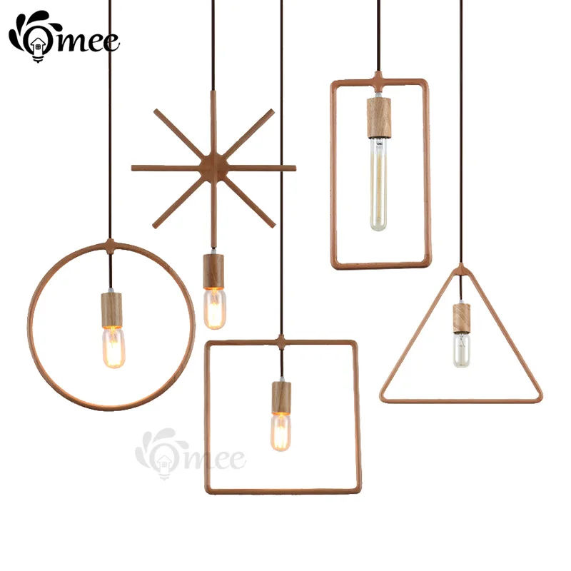 

Modern Edison Led Wood Pendant Lamps LOFT Restaurant Pendant Light Bar Lighting Use E27*1Bulb Energy Saving Bulbs diningroom