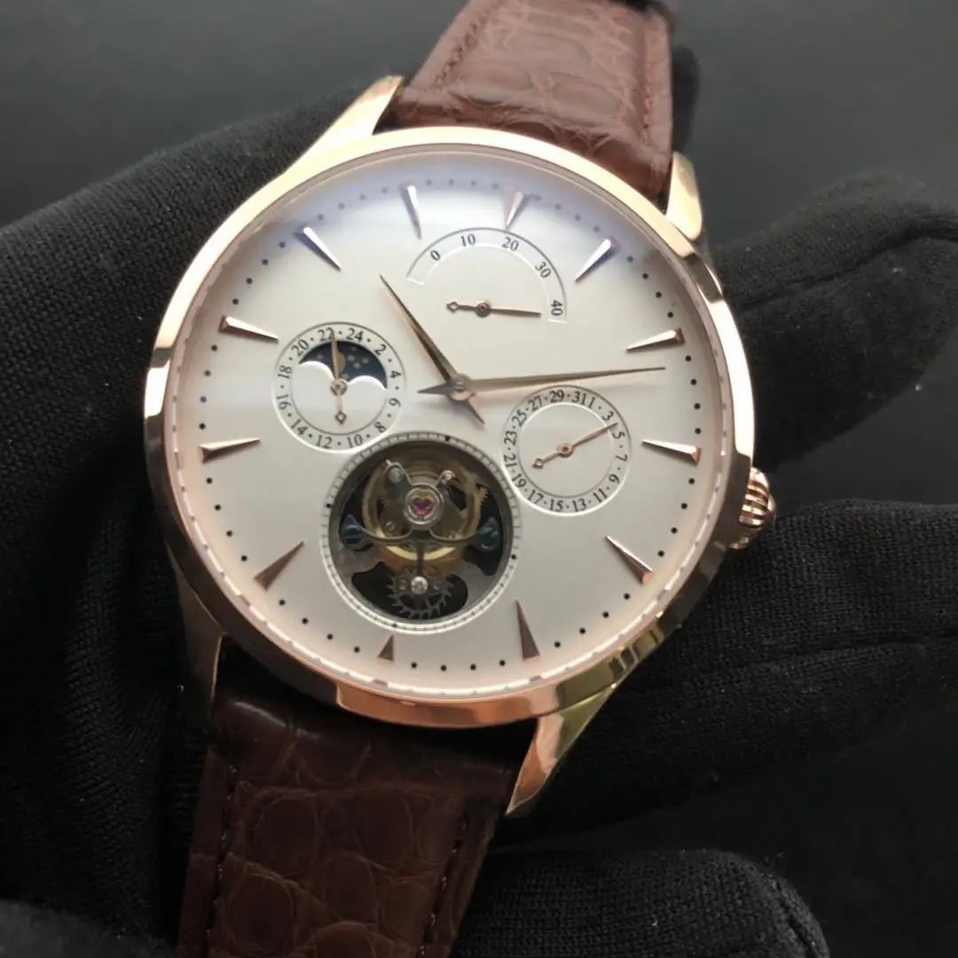

Seagull Movt Tourbillon Power reserve 24hour Handwind Mens Wrist watch Sugess