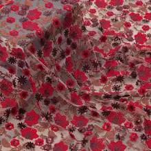 2018 יוקרה בדרגה גבוהה צרפתית נטו תחרה בד 3D פרח בגד חומרים paillette טול רשת תחרה בד אפריקאי תחרה בד(China)