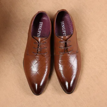 

NORTHMARCH Men Leather Shoes British Style Business Men Dress Shoes Leather Pointed Toe Big Size Men Office Shoes Mannen Schoene