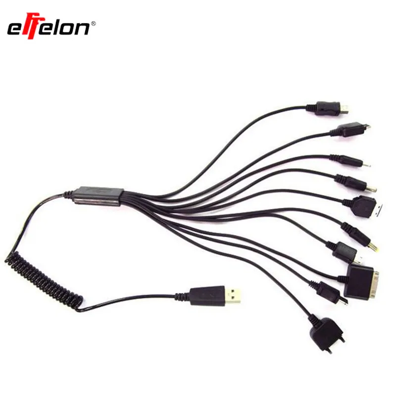 

effelon Mobile Cellphone Charger Multi 10 in 1 Universal Multi-Function Cell Phone Game USB Charging Cable Charger