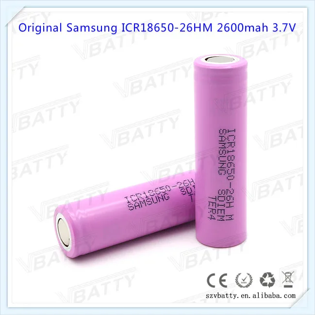 Для Samsung ICR18650-26HM 26HM 18650 2600mah 3,7 V литий-ионная аккумуляторная батарея с плоским верхом(1 шт