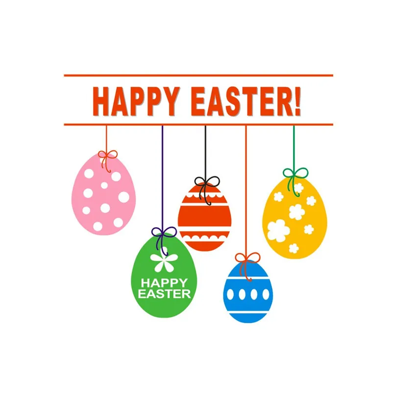 Home Decoration 4037cm Livingroom Sticker Happy Easter Rabbit Vinyl Decal Art Wall Sticker DIY Home Room Decor (2)