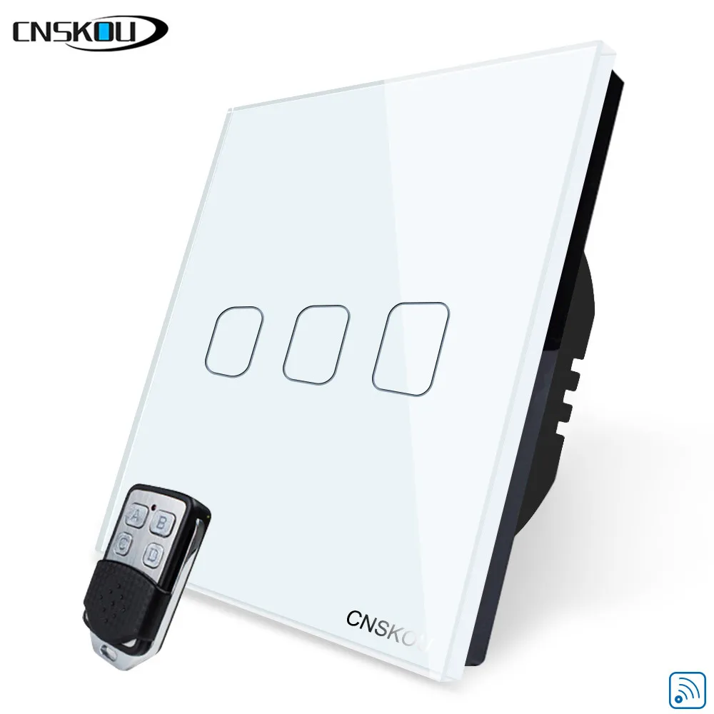 

Cnskou 3 Gang 1 Way Wifi Remote Control Type Wall Light Controller Smart Home Automation Touch Switch Waterproof Fireproof