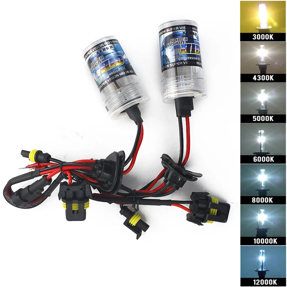 2 шт. 12В 55 Вт Ксеон H7 HID переделочный комплект H1 H3 H11 9005 лампы авто фар 3000k 4300k 5000K 6000k