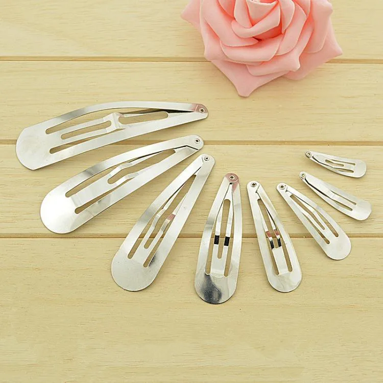 

Wholesale 100pcs/lot DIY Hair Clip Accessories 8 size DIY Raw Hairclip White K Tear Hairclip BB Clip Jewelry Findings DIY63