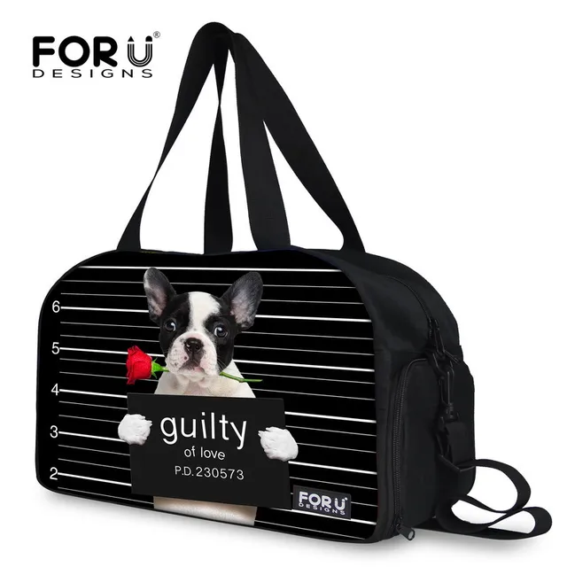 Lovely Design Animal Dog Duffle Bag For Women Men Large Capacity Lovely Design Animal Dog Duffle Bag For Women Men Large Capacity Folding Traveling Bags Black Cute