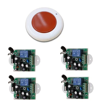 

High Quality 1CH RF Wireless Light Remote Control Switch 85V 110V 120V 220V 250V 4PCS Receiver+1PCS Wall Round Transmitter