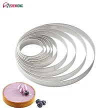 SHENHONG-moldes de tartán para postre francés, Mousse, fruta, pastel, anillo, torta, molde para hornear con queso