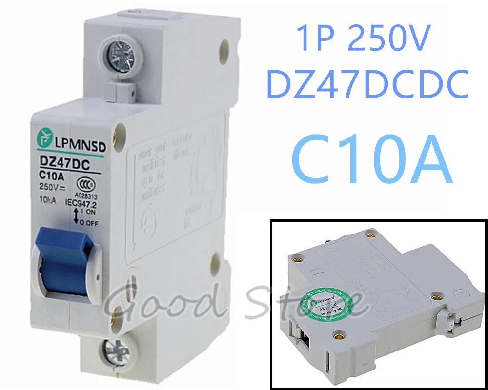 1P DZ47 DC 10A 230/400V ~ мини выключатель MCB C45 воздушный типа C|Автоматические выключатели|