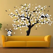 Огромный белый цветок вишни дерево настенные наклейки декоративный для детской комнаты наклейки игра панда Наклейка на стену для детской комнаты диван фон