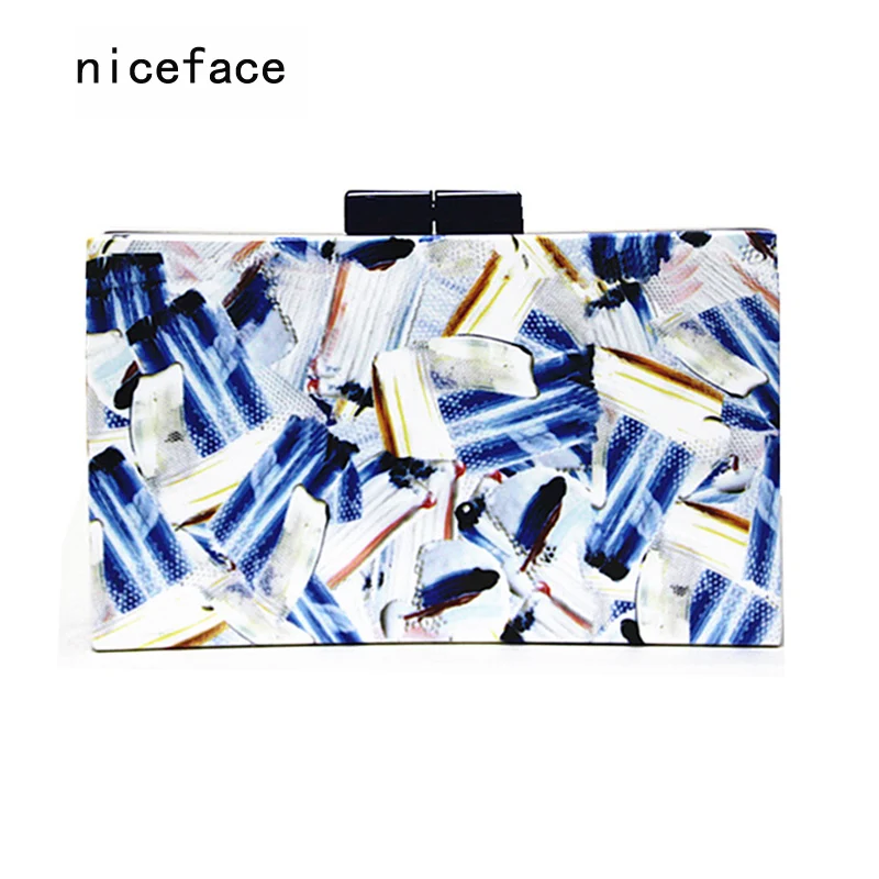 2017 Women messenger bags brand fashion new Clutch Contrast print wallet woman evening bag bolsa feminina