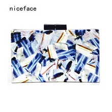 2017 Femmes messenger sacs marque de mode new Embrayage Contraste imprimer portefeuille femme de soirée sac bolsa feminina lady casual sac à main