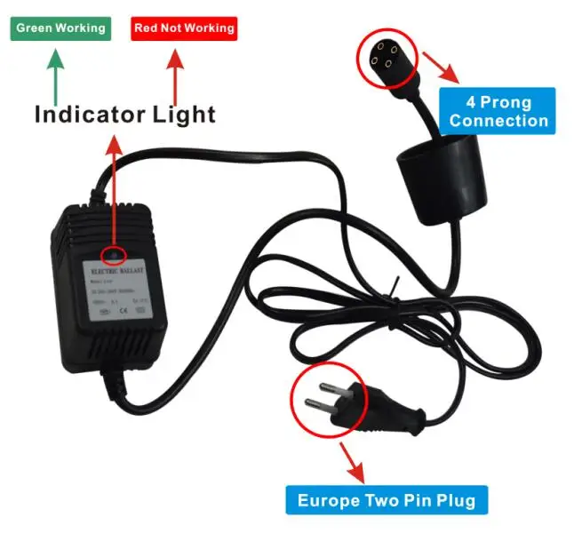 Электрический балласт для 55 Вт ультрафиолетового света очиститель воды весь дом стерилизатор 12 GPM, напряжение: 200-240 В, Европа вилка с двумя контактами