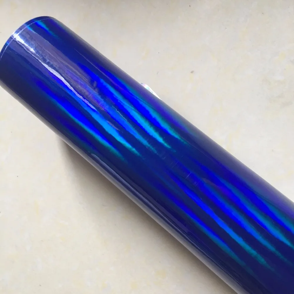 dark blue holographic chrome laser car wrapping styling (3)
