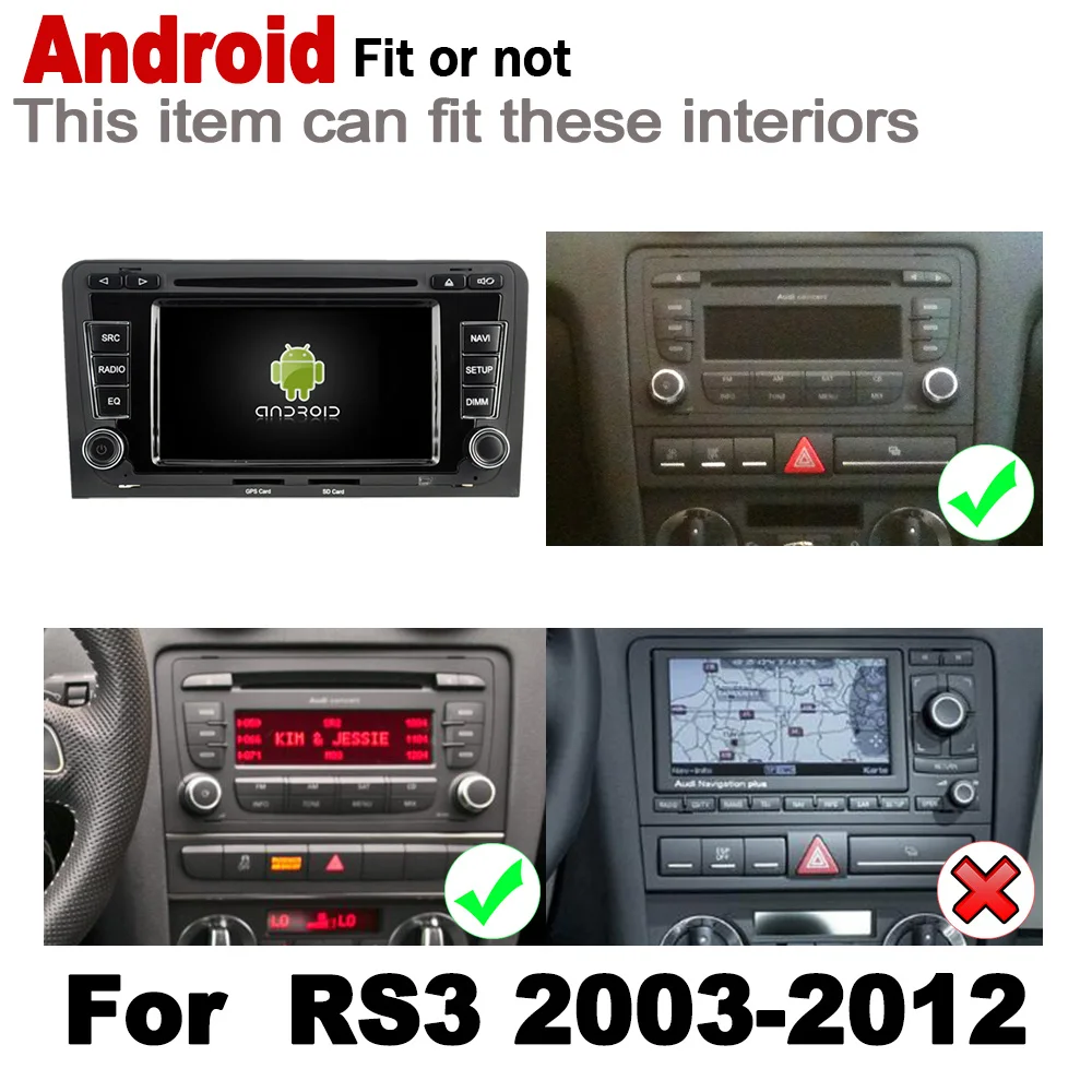 Clearance IPS Android 9.0 up car multimedia player gps navigation For Audi RS3 8P 2003~2012 MMI original style HD screen  2GB+32GB WiFi BT 1