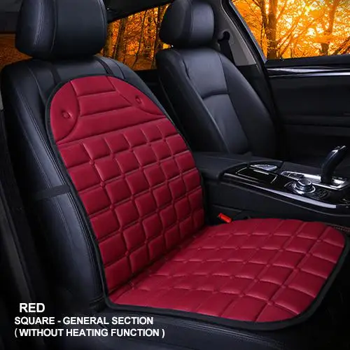 Одинарные/парные 12 В подушки с электрическим подогревом для зимнего подогрева подушки для автомобильных сидений, сохраняющие тепло Чехлы для автомобильных сидений гарантия качества - Название цвета: Red