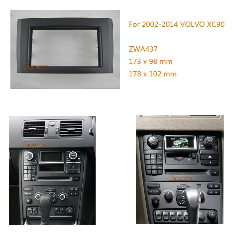 

Car Radio Refitting Outter Frame for VOLVO XC90 2002-2014 facia frame panel dash 2 DIN mount kit adapter trim Bezel facia