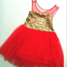 Детские Обувь для девочек жилет с блестками платья с юбкой-пачкой из сетки, Тюлевое танцевальное платье принцессы для вечеринки красное, рождественское, 5 штук в партии